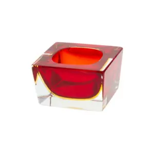 Square Bowl - Red and Amber